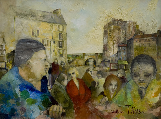 058-ruedeflandres Les docks de Londres - Huile sur Toile 60 / 130x97cm