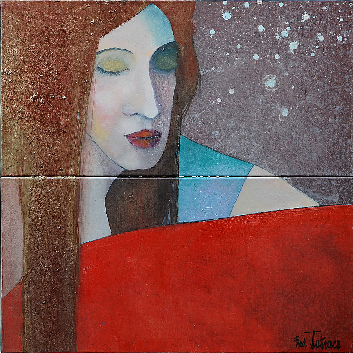 la-brune-syrienne BEL AUTOMNE - Huile sur toile de 35x27cm - Peintre Frédéric Latrace